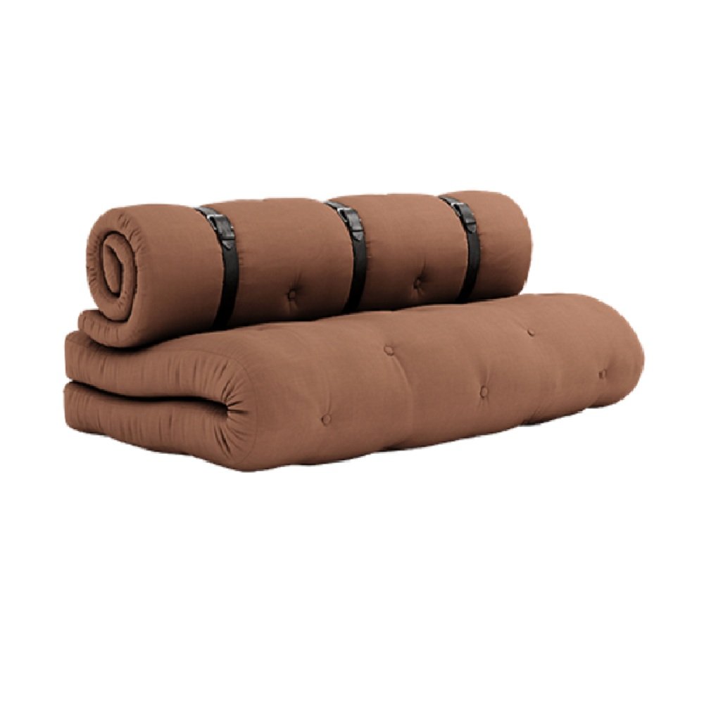 Canape futon standard convertible BUCKLE-UP SOFA couleur brun argile